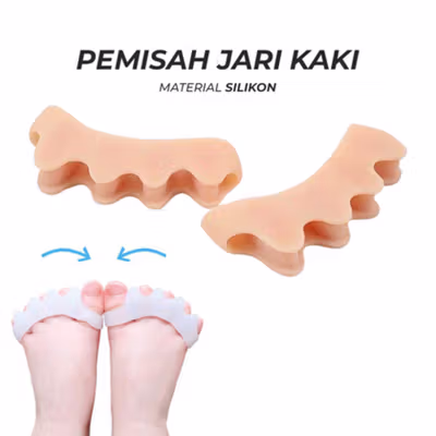 NIDETX Pemisah Jari Kaki Silikon Toe Separator Corrector 2 PCS - ND02 - Beige