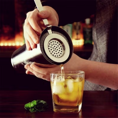 BARMAID BARWARE Cocktail Strainer Stainless Steel Bar Tools - BRW9 - Silver