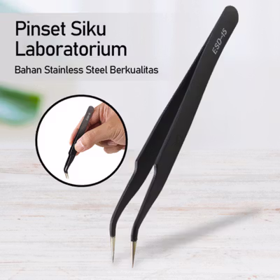 Eagle Beak Pinset Siku Stainless Laboratorium Tweezers Anti-static - ESD-15 - Black