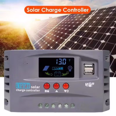 SolaBright Solar Charge Controller MPPT 2 USB Automatic 12V/24V 30A - HXC3 - Gray