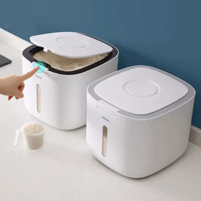 Ecoco Wadah Penyimpanan Beras Moisture Proof Rice Container 10kg - E2005 - Gray