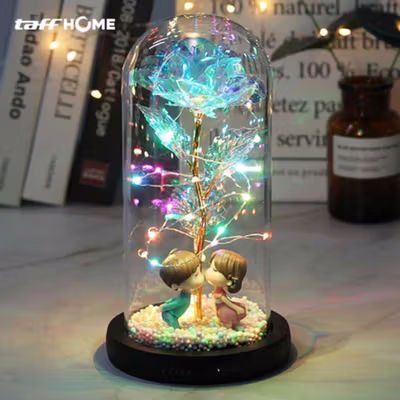 TaffHOME Lampu Meja Hias LED Galaxy Rose Kissing Kraft Colorful Light - MSFRG-A01 - Multi-Color