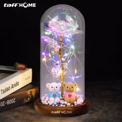 TaffHOME Lampu Hias LED Mawar Beauty & The Beast Bubble Colorful 1 PCS - RG-014 - Multi-Color