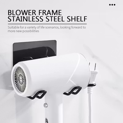 ONLOVE Gantungan Dinding Tempel Hair Dryer Stainless Steel - OL18 - Black