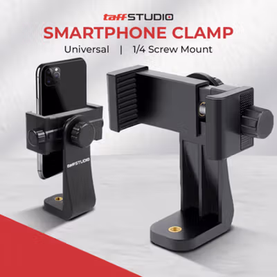 TaffSTUDIO Universal Smartphone Clamp 1/4 Screw Mount - C4 - Black