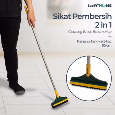 TaffHOME Cleaner Sikat Pembersih 2 in 1 Cleaning Brush Broom Mop - UR377 - Yellow