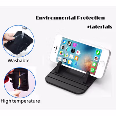 Arealer Portable Smartphone Holder Stand Silicone Anti Slip - PA456 - Black