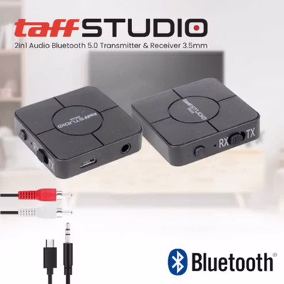 TaffSTUDIO 2in1 Audio Bluetooth 5.0 Transmitter Receiver 3.5mm - KN326 - Black