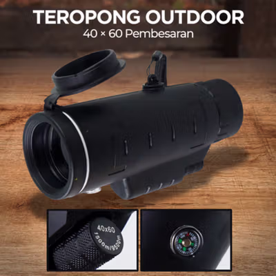 SUNCORE Teropong Monocular Outdoor Magnification 40 x 60 Waterproof - 1040 - Black