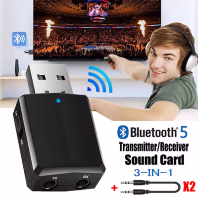 GOOJODOQ USB Dongle Bluetooth 5.0 Transmitter Receiver - ZF-169 Plus - Black