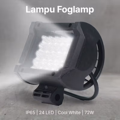 TaffLED Foglamp Lampu Mobil Truck IP65 24 LED Cool White 72W - JT072 - Black