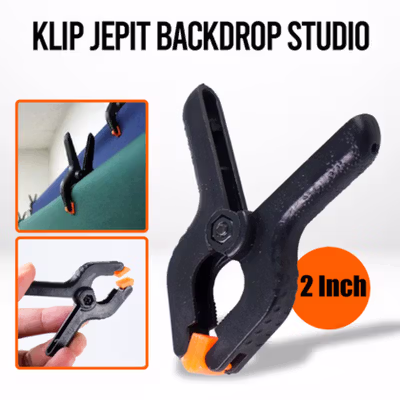 TaffSTUDIO Klip Jepit Backdrop Studio Fotografi Woodworking 2 Inch - PB-A06 - Black