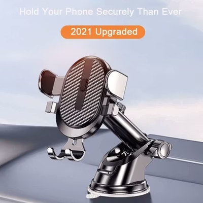 AUW Phone Holder Car Dashboard 360 Adjustable with Suction Bracket - BT-029 - Black