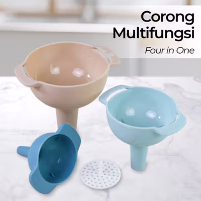 Carzkool Corong Multifungsi Four in One Funnel Set Plastic - KJ613 - Multi-Color