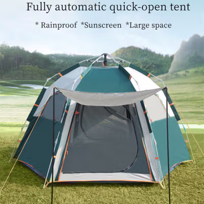 TaffSPORT Tenda Camping Lipat Otomatis 3-4 Orang Double Layer - SH-800 - Green