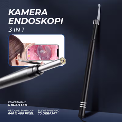 WSDCAM Kamera Endoskopi Pembersih Telinga LED Endoscope USB 3 in 1 - AN101 - Black