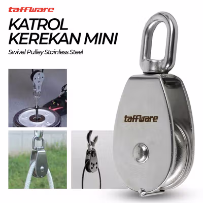 Taffware Katrol Kerekan Mini Serbaguna Swivel Pulley Stainless Steel M25 - Silver