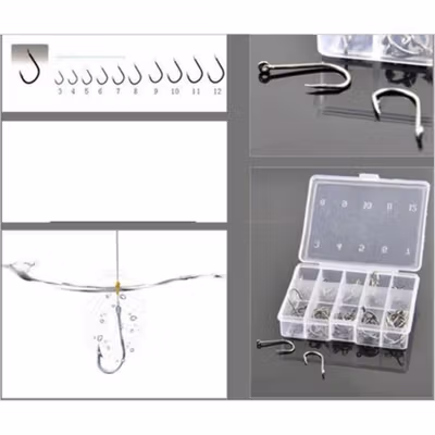 TaffSPORT Mata Kail Pancing Set No 3-12 Long Handled Fishing Hook - 94151-BE - Transparent