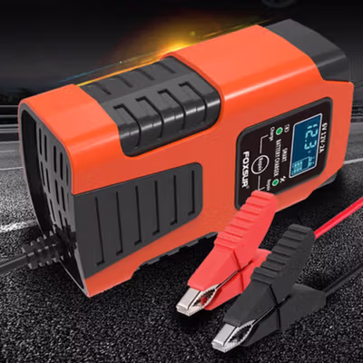 FOXSUR Charger Aki Mobil Motor Intelligent Battery Charger 6V/12V 2A - FBC061202D - Orange