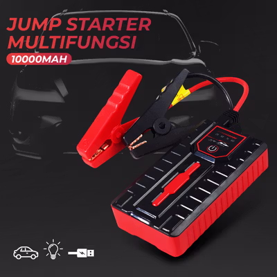 JXIANG POWER Jump Starter Standard Power Bank Senter USB 12V 10000mAh - JX57 - Black/Red