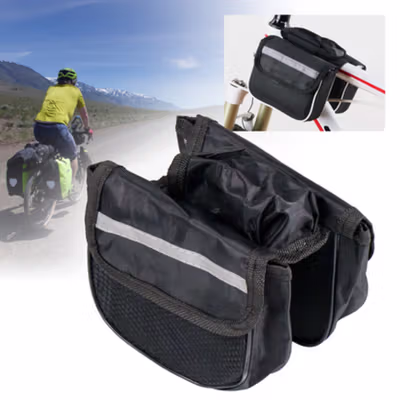 TaffSPORT Tas Sepeda Top Tube Bike Bag Double Side Waterproof - Black