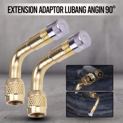Auly Extension Adaptor Lubang Angin Ban Mobil Tire Stem 90 Degree 2PCS - MX63435 - No Color