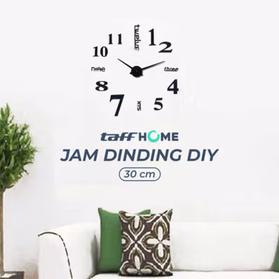 TaffHOME Jam Dinding Besar DIY Giant Wall Clock Sangtai 30cm - VO-101 - Black