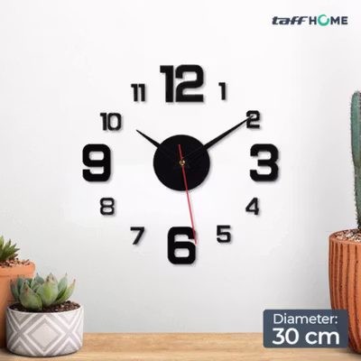 TaffHOME Jam Dinding Besar DIY Giant Wall Clock Sangtai 30cm - VO-102 - Black