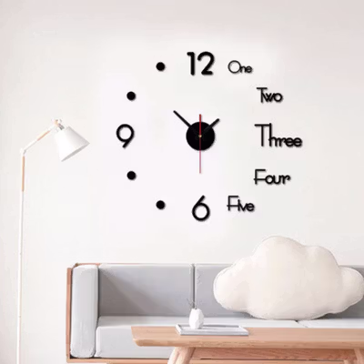 TaffHOME Jam Dinding Besar DIY Giant Wall Clock Sangtai 30cm - VO-103 - Black