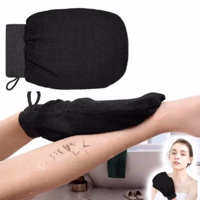 Aihogard Sarung Tangan Handuk Gosok Exfoliating Tan Removal Scrub - AGD15 - Black