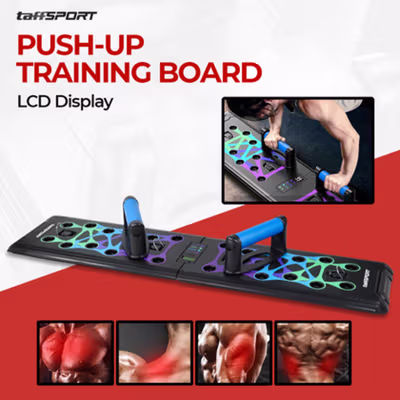 TaffSPORT Push Up Training Board Counter Display with Pull Ropes - A602 - Black