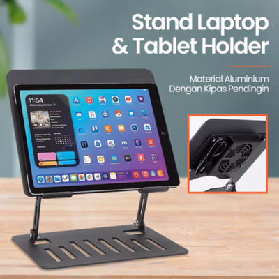 LIEVE Stand Laptop Bracket Tablet Holder Aluminium Kipas Pendingin - YL-902 - Dark Gray
