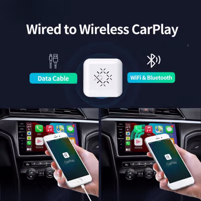 Carlinkit Wireless CarPlay Dongle Adapter Bluetooth Head Unit - CPC200-U2W Mini - White