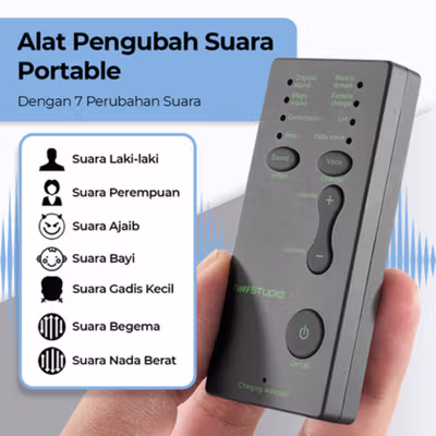 TaffSTUDIO Alat Pengubah Suara Voice Changer Mini Portable - AE19 - Black