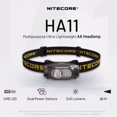 NITECORE Senter Kepala Headlamp LED IP66 240 Lumens - HA11 - Black