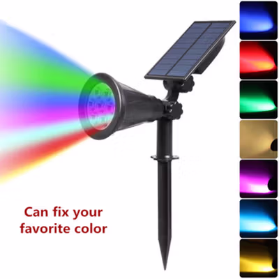 T-SUN Lampu Taman Outdoor Tancap Solar Panel Waterproof RGB 1.6W - TS-G0102 - Black