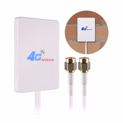 D-LENP Antena Eksternal 3G 4G LTE 28dBi SMA Connector with 2M Cable - RG174 - White
