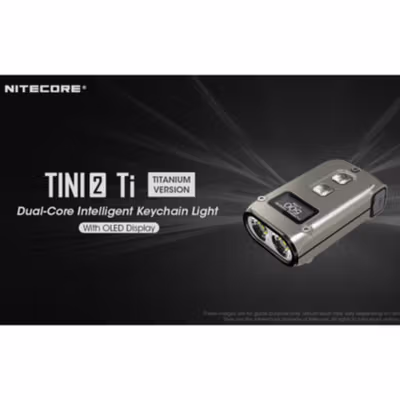 NITECORE Senter LED OSRAM P8 Rechargeable Waterproof IP54 500 Lumens - TINI2 Ti - Silver