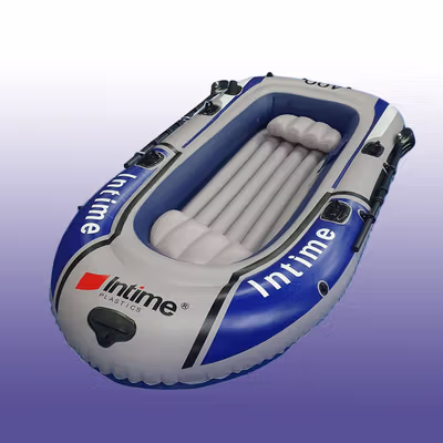 INTIME 400 Perahu Karet Mancing Inflatable Fishing Boat 4 Person - YT-099 - White/Blue