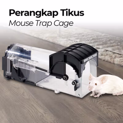 TaffHOME Jebakan Perangkap Tikus Mousetrap Cage - HU2050 - Black