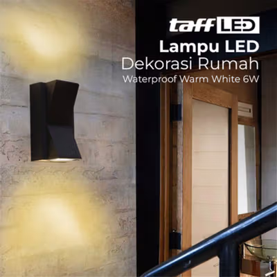 TaffLED Lampu Hias Dinding Outdoor Waterproof Warm White 3000K 6W - WD079 - Black