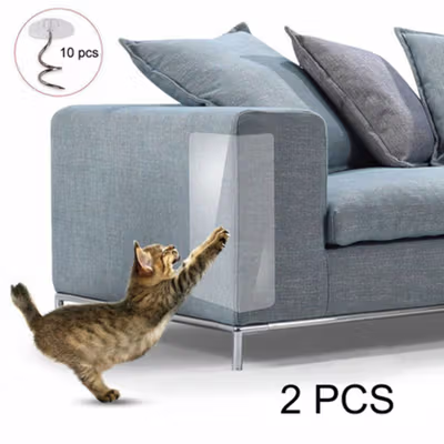 REBE Vinil Pelindung Cakaran Kucing untuk Sofa Kain 15x40cm 2 PCS - RB002 - Transparent