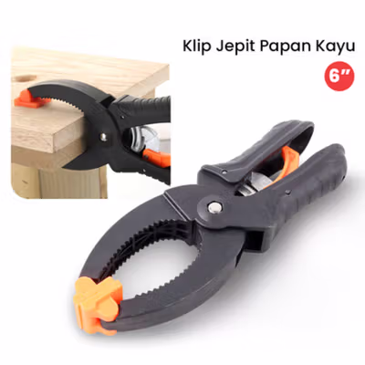 Ensunm Klip Jepit Papan Kayu Clamp Strong Wood Carpenter 6 Inch - S826 - Black