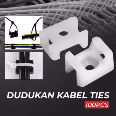 YUEQING Dudukan Kabel Ties Tie Mount Cord Organizer M5 100PCS - HC-2S - White