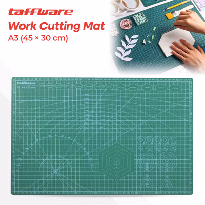 Taffware Alas Potong Work Cutting Mat Pad A3 45x30cm - Green