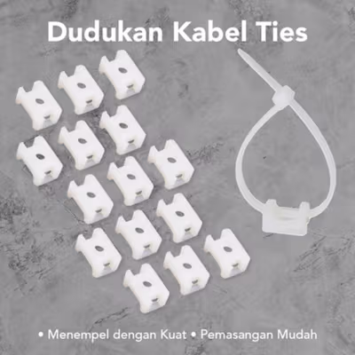 YUEQING Dudukan Kabel Ties Tie Mount Cord Organizer M3 100 PCS - HC-1S - White