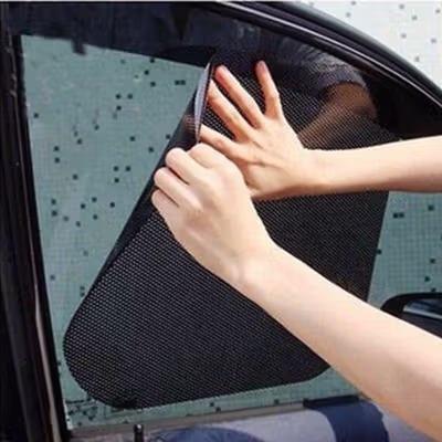 BOASE Stiker Sun Shade Kaca Jendela Mobil UV Protect 42.5x38cm - TTWO - Black