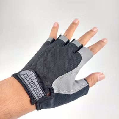 TaffSPORT Sarung Tangan Half Finger Sepeda Gym L - TSTS - Black