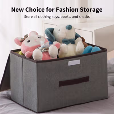 DIMJ Kotak Penyimpanan Pakaian Box Organizer with Flip-Top Lid Small - G601 - Gray