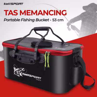 TaffSPORT Tas Pancing Ember Lipat Portable Fishing Bucket 53cm - JY0210 - Black